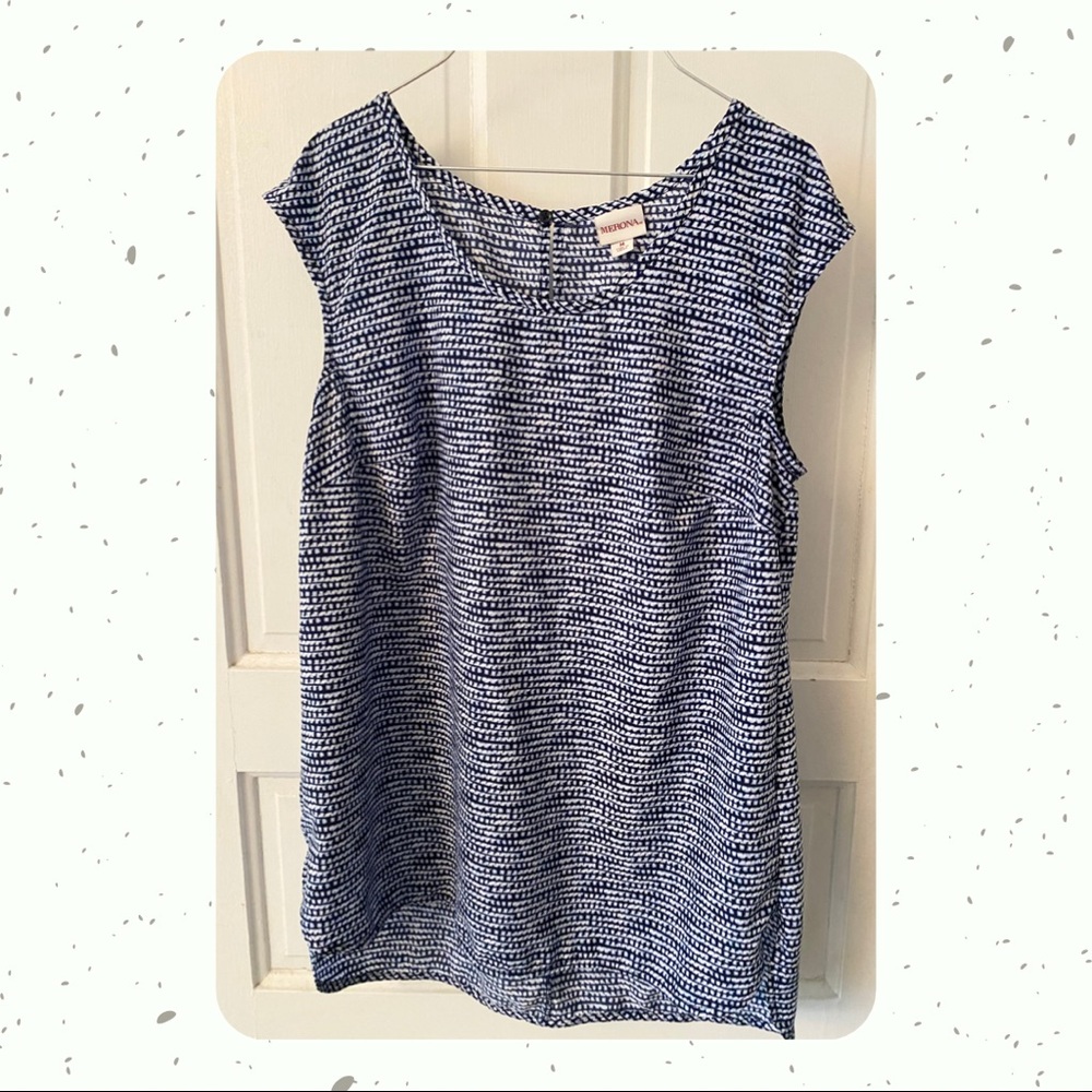 Blue and White Short Sleeve - Size Medium